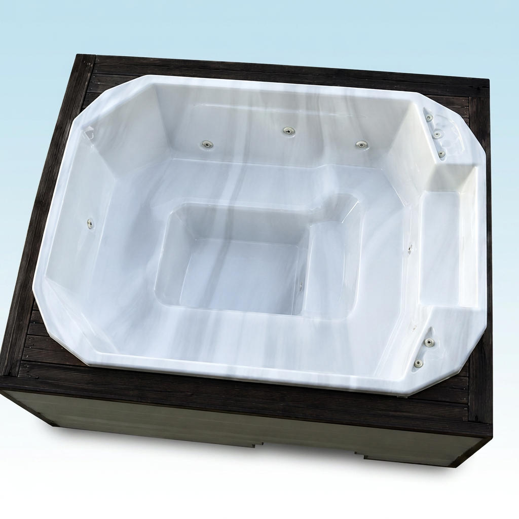 6–8 Seater Rectangular Spa — mobile spa hire Melbourne